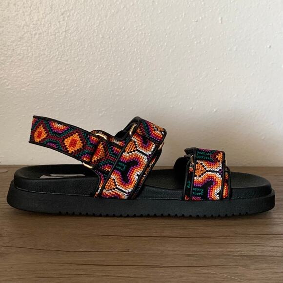 Steve Madden Mona Sandal Vibrant Colorful Womens 6 / Youth 4.5 Three Strap Bold - Picture 12 of 16